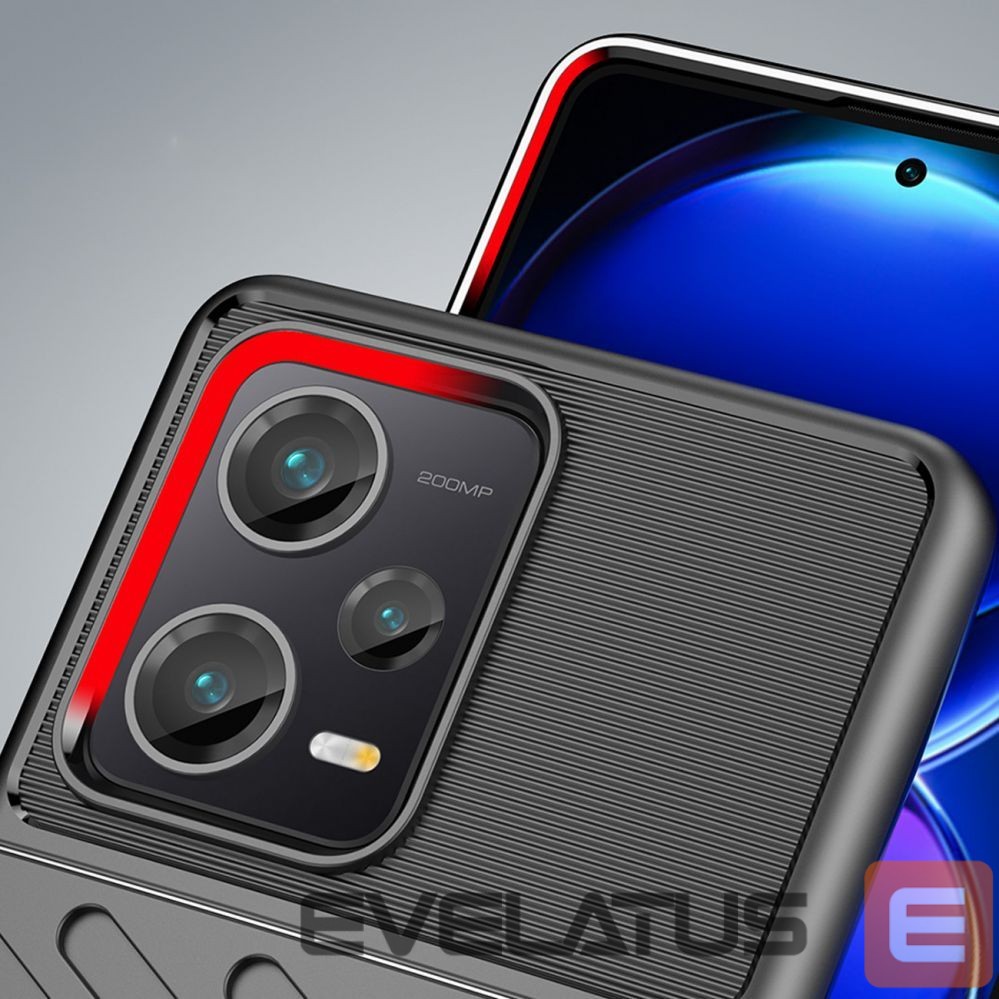 Nugarėlės dėklai Hurtel Thunder Case case for Xiaomi Redmi Note 12 Pro+ silicone armor case black