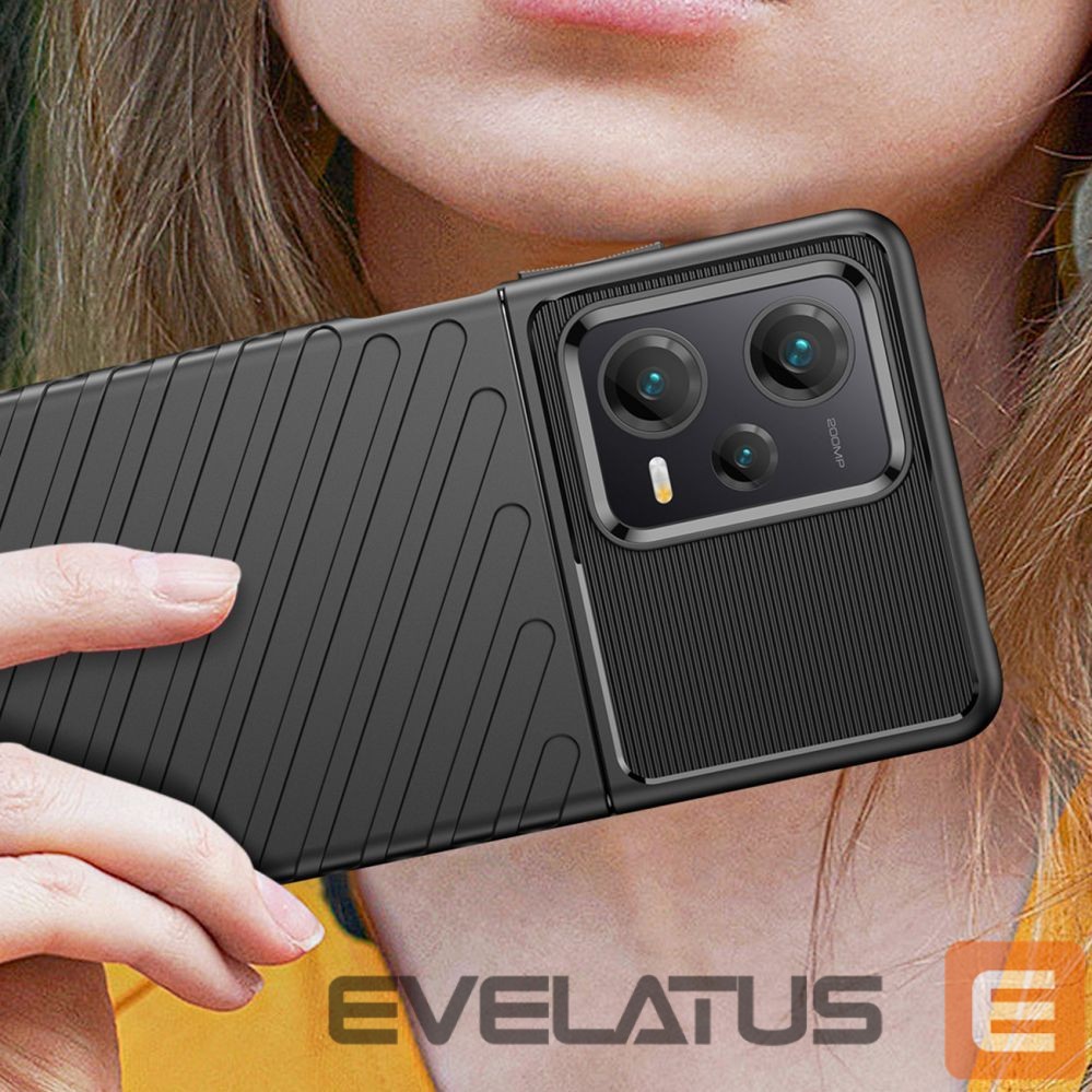 Nugarėlės dėklai Hurtel Thunder Case case for Xiaomi Redmi Note 12 Pro+ silicone armor case black