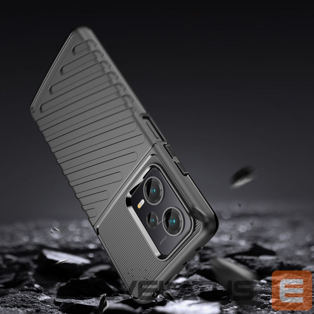 Nugarėlės dėklai Hurtel Thunder Case case for Xiaomi Redmi Note 12 Pro+ silicone armor case black
