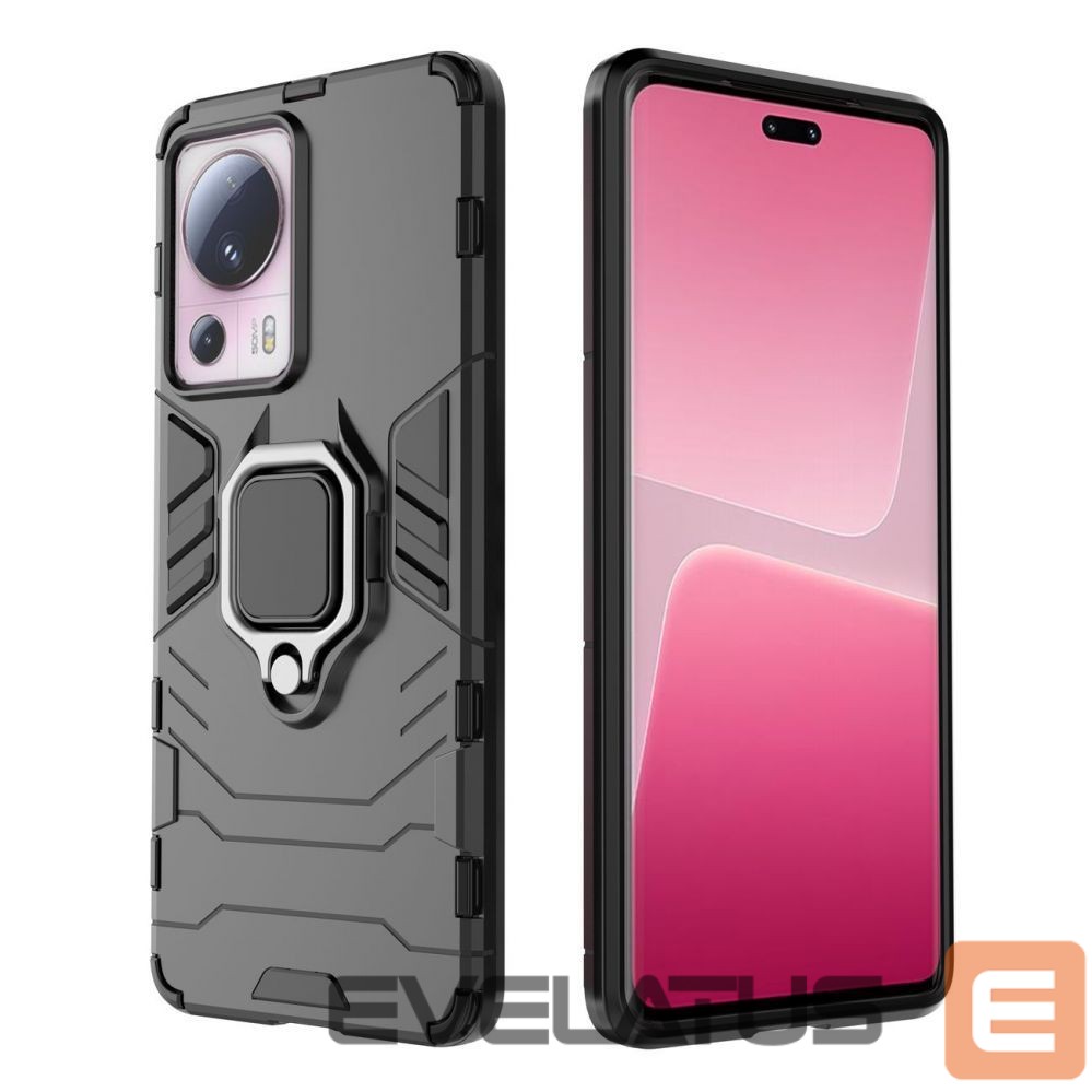 Nugarėlės dėklai Hurtel Ring Armor case for Xiaomi 13 Lite armored cover magnetic holder ring black