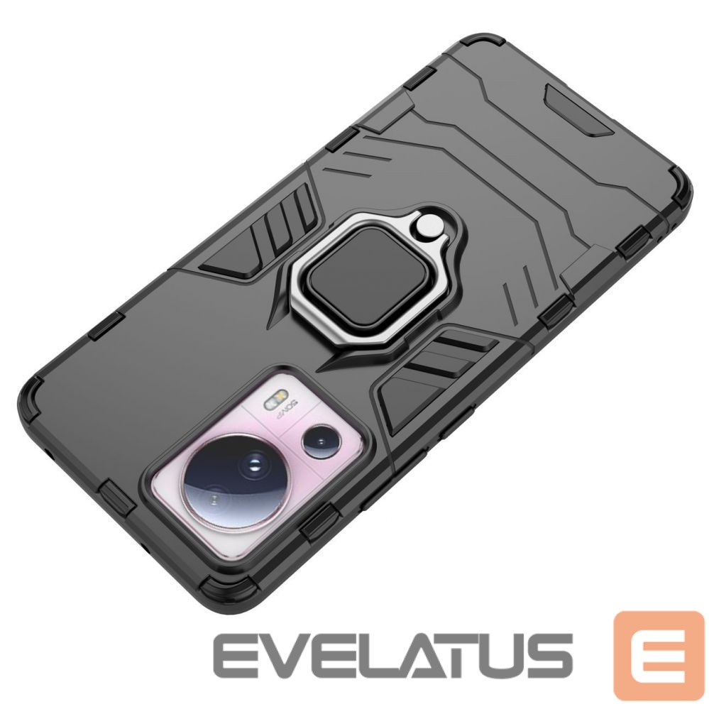 Nugarėlės dėklai Hurtel Ring Armor case for Xiaomi 13 Lite armored cover magnetic holder ring black