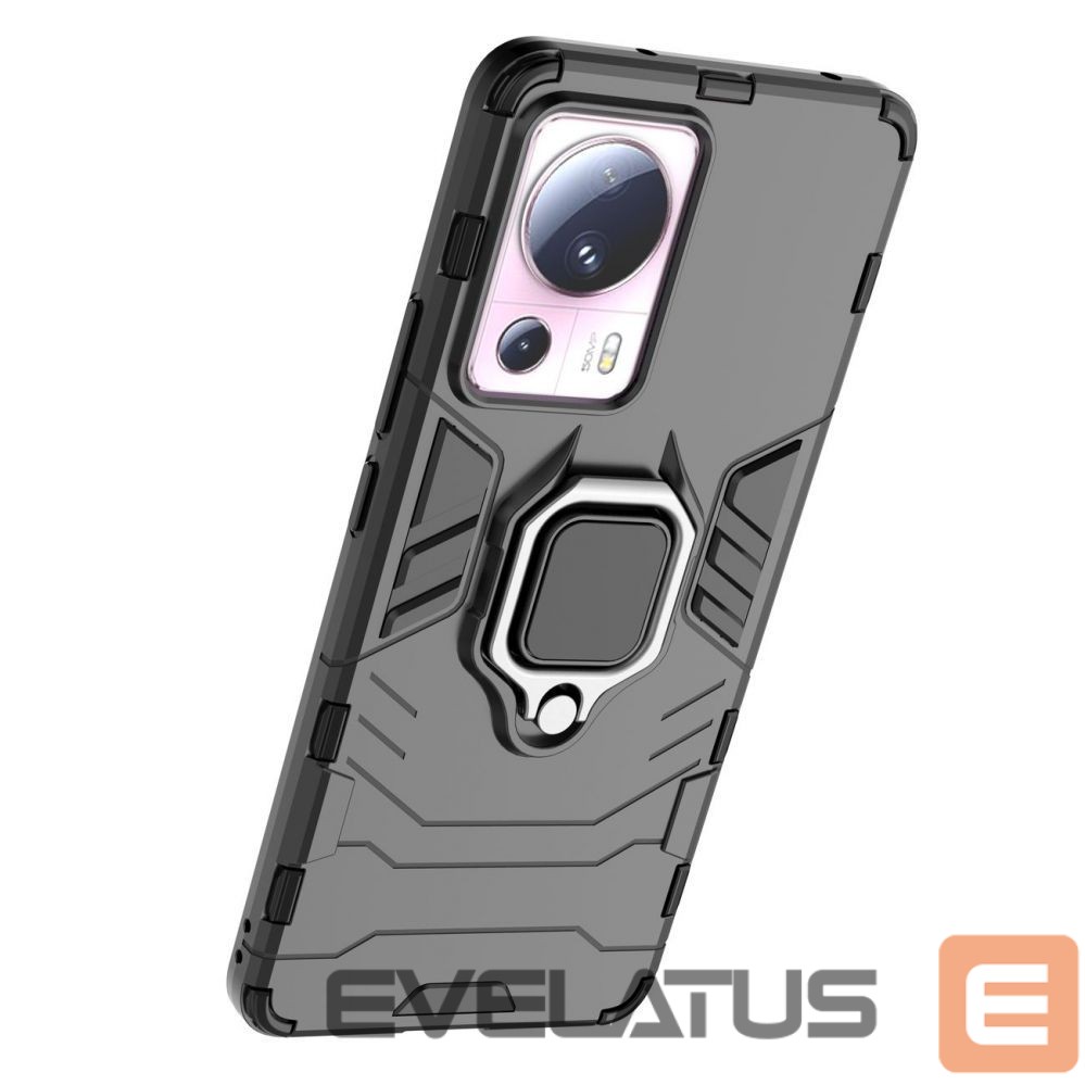 Nugarėlės dėklai Hurtel Ring Armor case for Xiaomi 13 Lite armored cover magnetic holder ring black