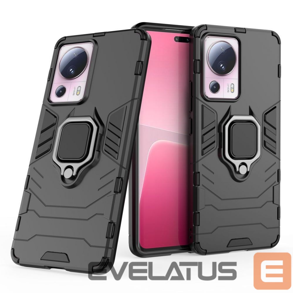 Nugarėlės dėklai Hurtel Ring Armor case for Xiaomi 13 Lite armored cover magnetic holder ring black