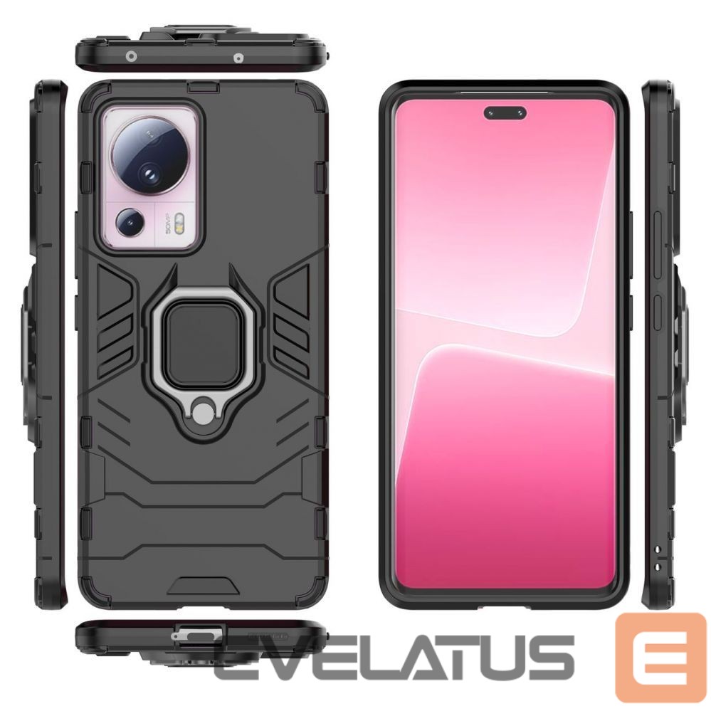 Nugarėlės dėklai Hurtel Ring Armor case for Xiaomi 13 Lite armored cover magnetic holder ring black