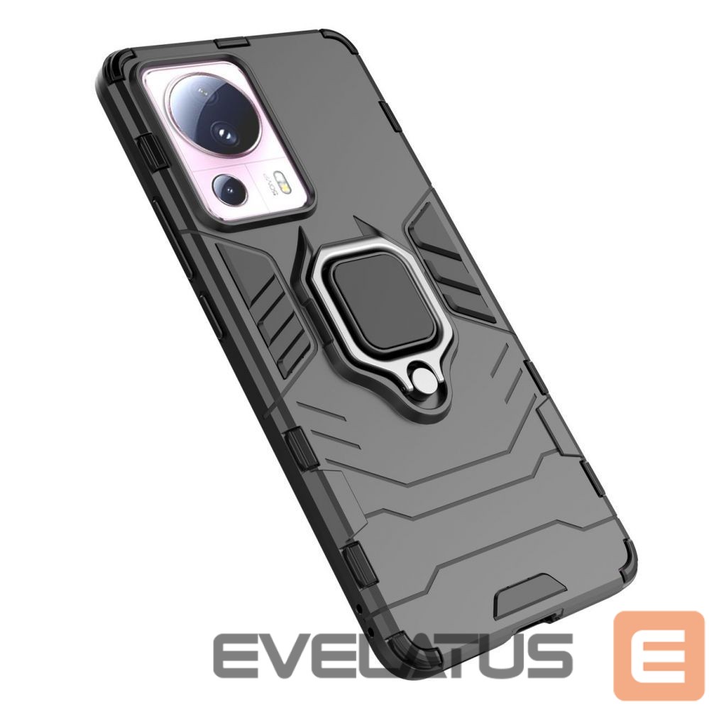 Nugarėlės dėklai Hurtel Ring Armor case for Xiaomi 13 Lite armored cover magnetic holder ring black