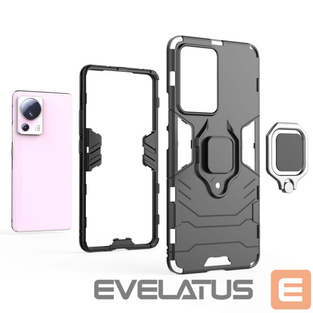 Nugarėlės dėklai Hurtel Ring Armor case for Xiaomi 13 Lite armored cover magnetic holder ring black