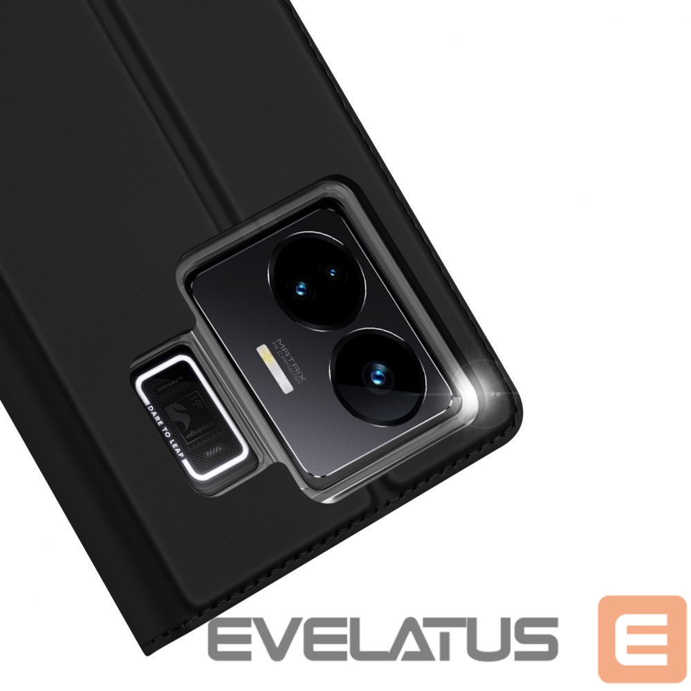 Nugarėlės dėklai Dux Ducis Dux Ducis Skin Pro Case For Realme GT Neo 5 / Realme GT3 Flip Cover Card Wallet Stand Black