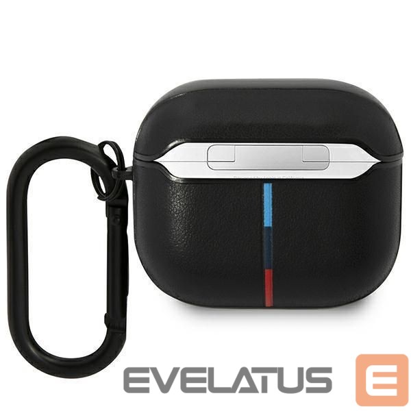 Nugarėlės dėklai BMW BMW BMA322PVTK AirPods 3 gen cover black/black Leather Curved Line