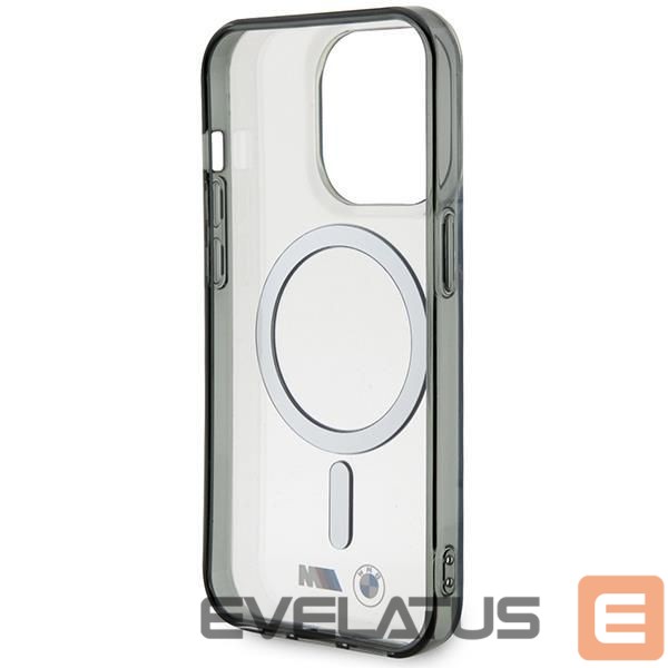 Nugarėlės dėklai BMW Case BMW BMHMP14LHCRS iPhone 14 Pro 6.1" transparent hardcase Silver Ring MagSafe