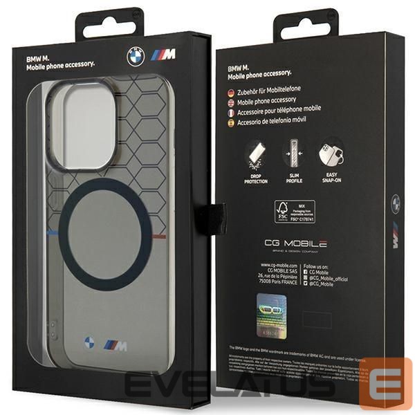 Nugarėlės dėklai BMW Case BMW BMHMP14LHGPK iPhone 14 Pro 6.1" Grey/Grey Pattern MagSafe