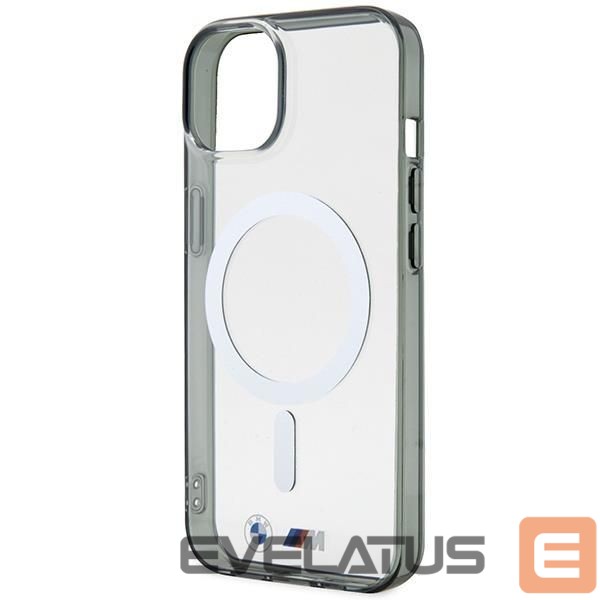 Nugarėlės dėklai BMW BMW BMHMP14SHCRS iPhone 14 6.1" case transparent hardcase Silver Ring MagSafe