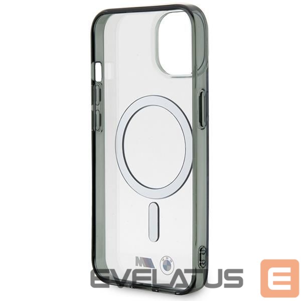 Nugarėlės dėklai BMW BMW BMHMP14SHCRS iPhone 14 6.1" case transparent hardcase Silver Ring MagSafe