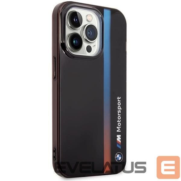 Nugarėlės dėklai BMW Case BMW BMHCP14L22HVGV iPhone 14 Pro 6.1" black/black IML Tricolor Stripe
