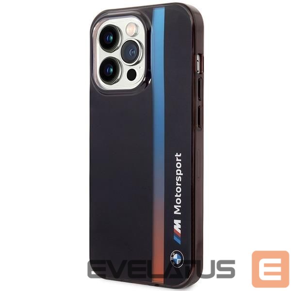 Nugarėlės dėklai BMW Case BMW BMHCP14L22HVGV iPhone 14 Pro 6.1" black/black IML Tricolor Stripe