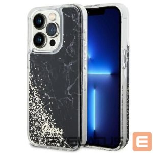 Nugarėlės dėklai Guess  Guess GUHCP14LLCSGSGK iPhone 14 Pro 6.1" black/black hardcase Liquid Glitter Marble
