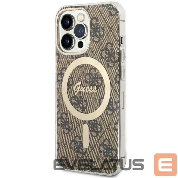 Nugarėlės dėklai Guess Guess GUHMP13LH4STW iPhone 13 Pro / 13 6.1" brown/brown hardcase 4G MagSafe