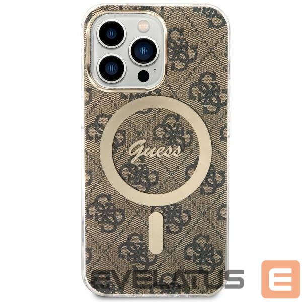 Nugarėlės dėklai Guess Guess GUHMP13LH4STW iPhone 13 Pro / 13 6.1" brown/brown hardcase 4G MagSafe