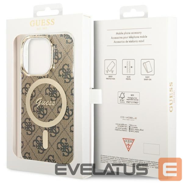 Nugarėlės dėklai Guess Guess GUHMP13LH4STW iPhone 13 Pro / 13 6.1" brown/brown hardcase 4G MagSafe