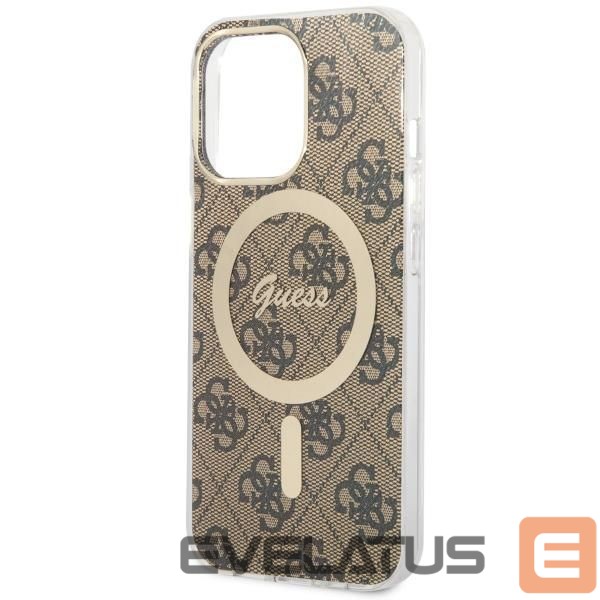 Nugarėlės dėklai Guess Guess GUHMP13LH4STW iPhone 13 Pro / 13 6.1" brown/brown hardcase 4G MagSafe