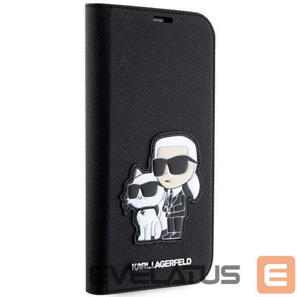 Nugarėlės dėklai Karl Lagerfeld Karl Lagerfeld KLBKP14LSANKCPK iPhone 14 Pro 6.1" bookcase black/black Saffiano Karl & Choupette