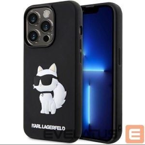 Nugarėlės dėklai Karl Lagerfeld  Karl Lagerfeld KLHCP14L3DRKHNK iPhone 14 Pro 6.1" black/black hardcase Rubber Choupette 3D 