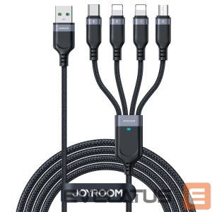 Kabelis Joyroom  Joyroom Multi-Use Series S-A18 4in1 USB-A - USB-C / Lightning / Lightning / micro USB cable 1.2m - black 