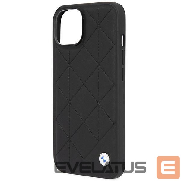 Nugarėlės dėklai BMW Case BMW BMHCP14S22RQDK iPhone 14 6.1" black/black Leather Quilted
