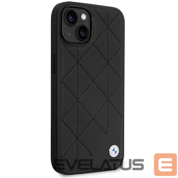 Nugarėlės dėklai BMW Case BMW BMHCP14S22RQDK iPhone 14 6.1" black/black Leather Quilted