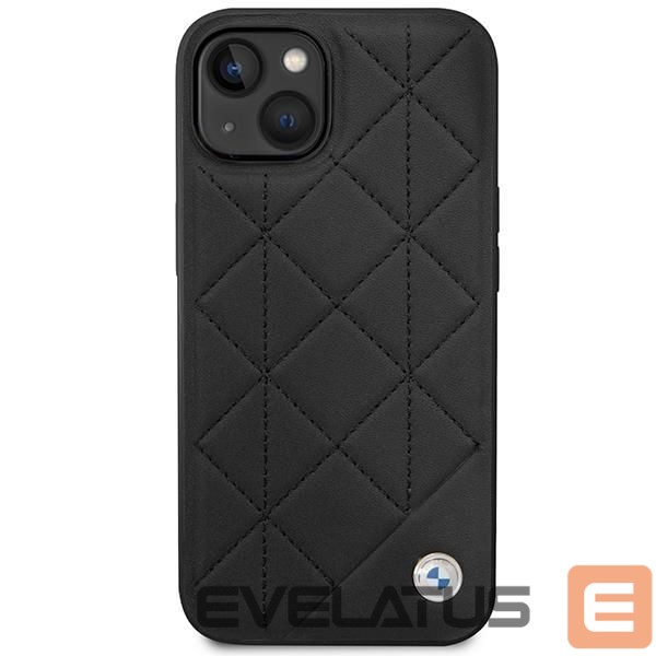 Nugarėlės dėklai BMW Case BMW BMHCP14S22RQDK iPhone 14 6.1" black/black Leather Quilted