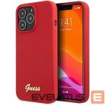 Nugarėlės dėklai Guess  Guess GUHCP13XLSLMGRE iPhone 13 Pro Max 6.7" red/burgundy hard case Silicone Vintage Gold Logo