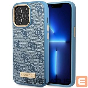 Nugarėlės dėklai Guess  Guess GUHMP14LU4GPRB iPhone 14 Pro 6.1" blue/blue hard case 4G Logo Plate MagSafe 