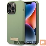Nugarėlės dėklai Guess  Guess Silicone Logo Plate MagSafe case for iPhone 14 Pro Max - green 