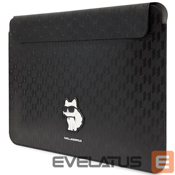 Nugarėlės dėklai Karl Lagerfeld Karl Lagerfeld Saffiano Monogram Choupette case for a 16" laptop - black