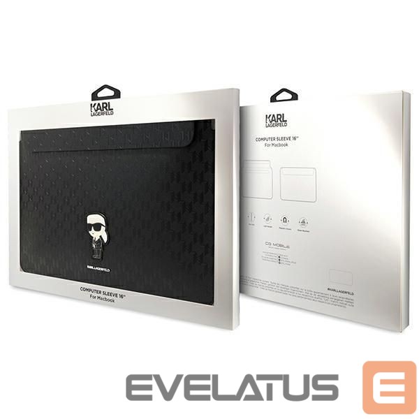 Nugarėlės dėklai Karl Lagerfeld Karl Lagerfeld Saffiano Monogram Ikonik case for a 16" laptop - black