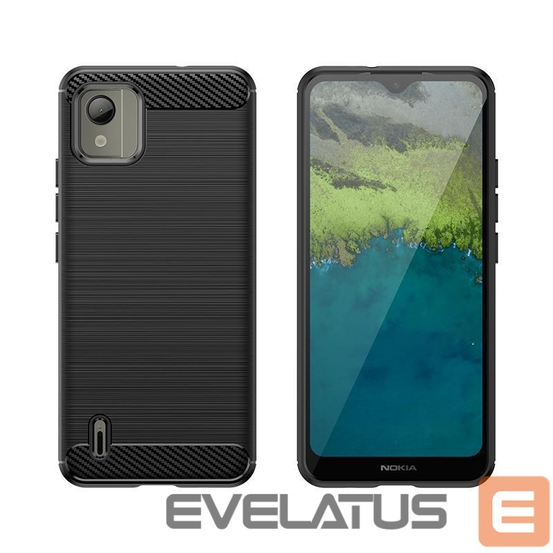 Nugarėlės dėklai Hurtel Carbon Case silicone case for Nokia C110 - black