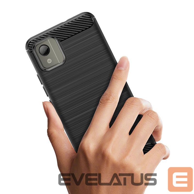 Nugarėlės dėklai Hurtel Carbon Case silicone case for Nokia C110 - black