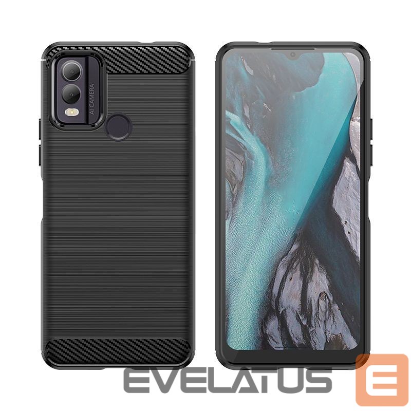 Nugarėlės dėklai Hurtel Carbon Case silicone case for Nokia C22 - black