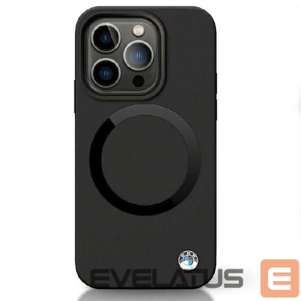 Nugarėlės dėklai BMW BMW BMHMP14SSILBK2 case for iPhone 14 - black Signature Liquid Silicone MagSafe