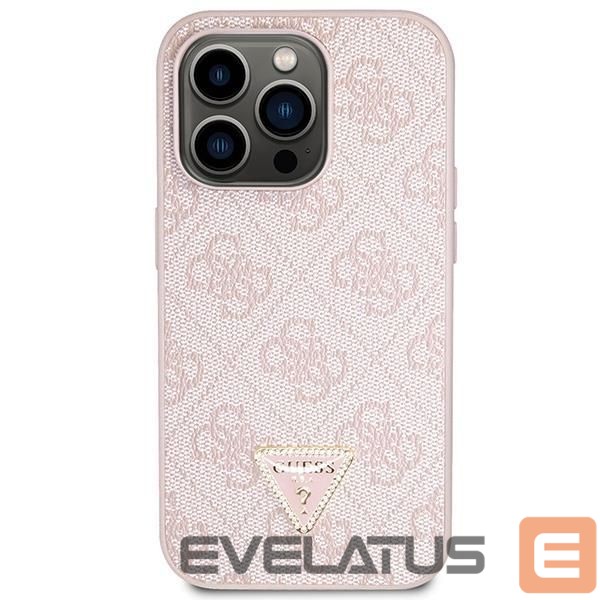 Nugarėlės dėklai Guess Guess GUHCP14LP4TDSCPP case for iPhone 14 Pro - pink Crossbody 4G Metal Logo