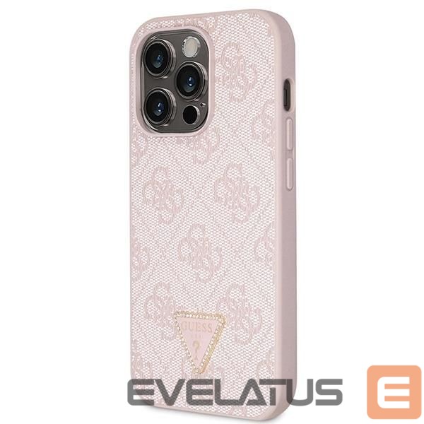 Nugarėlės dėklai Guess Guess GUHCP14LP4TDSCPP case for iPhone 14 Pro - pink Crossbody 4G Metal Logo