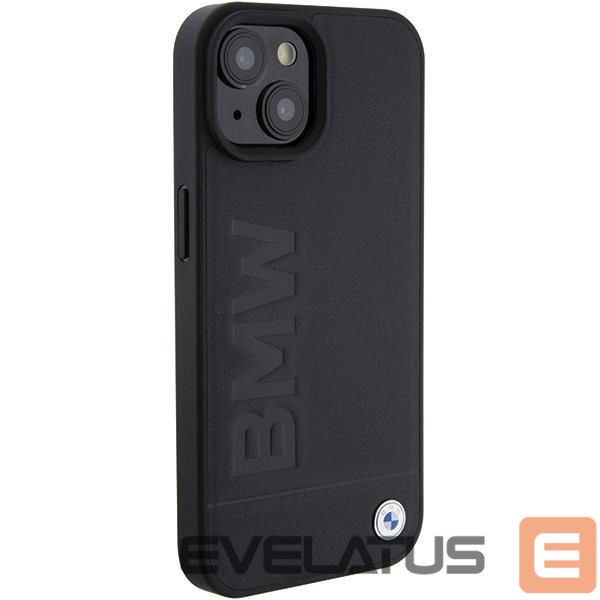 Nugarėlės dėklai BMW BMW Leather Hot Stamp case for iPhone 15 - black