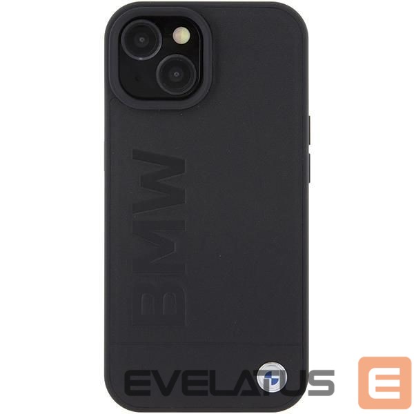 Nugarėlės dėklai BMW BMW Leather Hot Stamp case for iPhone 15 - black