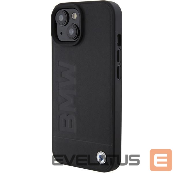 Nugarėlės dėklai BMW BMW MagSafe Leather Hot Stamp case for iPhone 15 Plus - black
