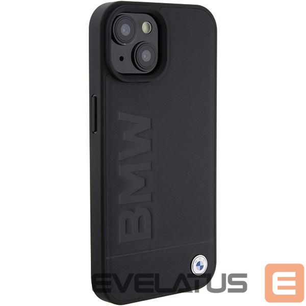 Nugarėlės dėklai BMW BMW MagSafe Leather Hot Stamp case for iPhone 15 Plus - black