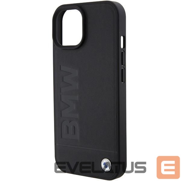 Nugarėlės dėklai BMW BMW MagSafe Leather Hot Stamp case for iPhone 15 Plus - black