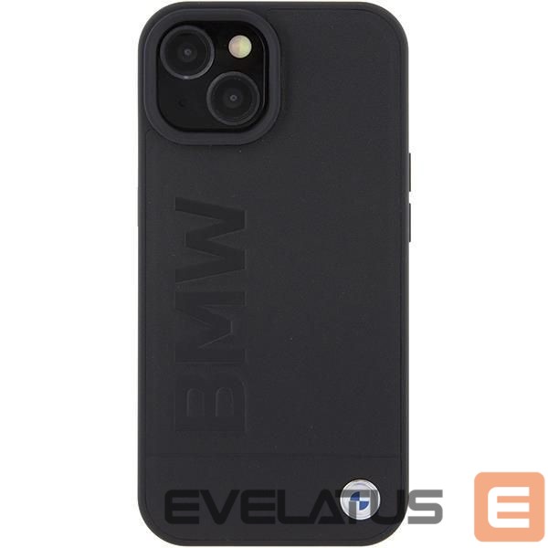 Nugarėlės dėklai BMW BMW MagSafe Leather Hot Stamp case for iPhone 15 Plus - black