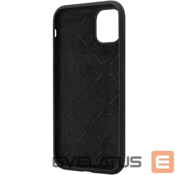 Nugarėlės dėklai Guess Guess GUHCN614DGPK Case for iPhone 11 / Xr - Black Silicone Logo Strass 4G