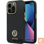Nugarėlės dėklai Guess  Guess GUHCP13LM4DGPK case for iPhone 13 Pro / 13 - black Silicone Logo Strass 4G
