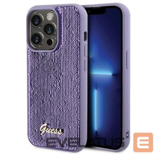 Nugarėlės dėklai Guess  Guess Sequin Script Metal case for iPhone 15 Pro Max - purple