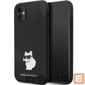 Nugarėlės dėklai Karl Lagerfeld  Karl Lagerfeld KLHCN61SMHCNPK case for iPhone 11 / Xr - black Silicone C Metal Pin 